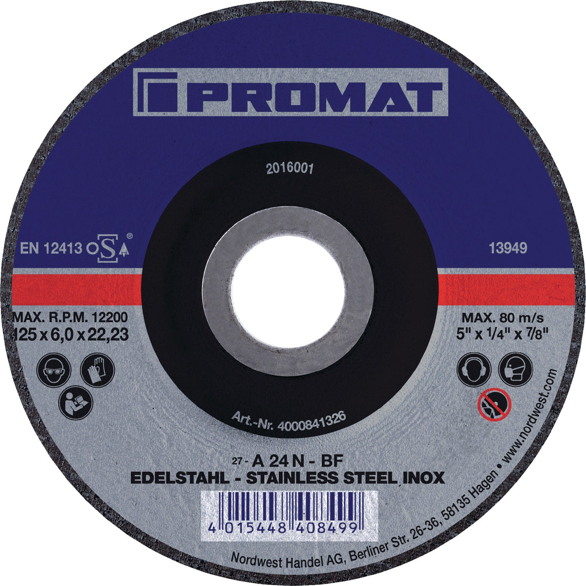 PROMAT Schruppscheibe INOX gekröpft 115 mm, 6 mm Stärke