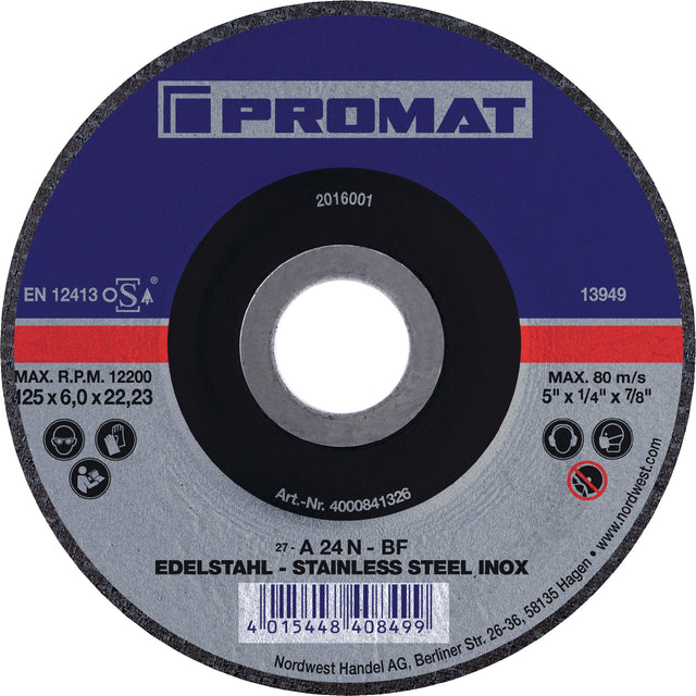 PROMAT Schruppscheibe INOX gekröpft 115 mm, 6 mm Stärke