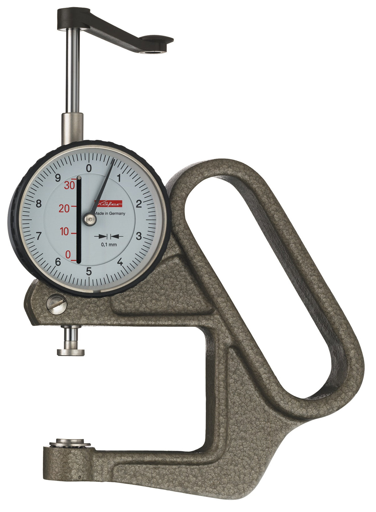 KÄFER Dickenmessgerät K 50/3 E – Analogmessgerät für Leder, Gummi, Blech & Kunststoff, 0-30 mm