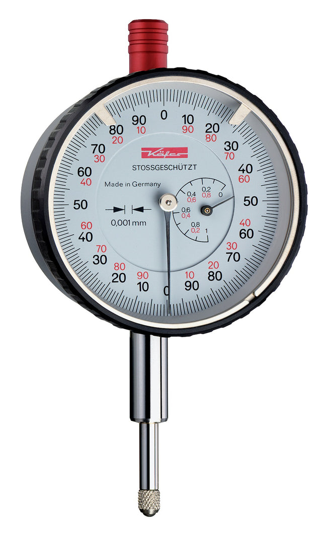 KÄFER Messuhr FM1000/5 S mit Stoßschutz – 5 mm Messbereich, 0,001 mm Ablesung