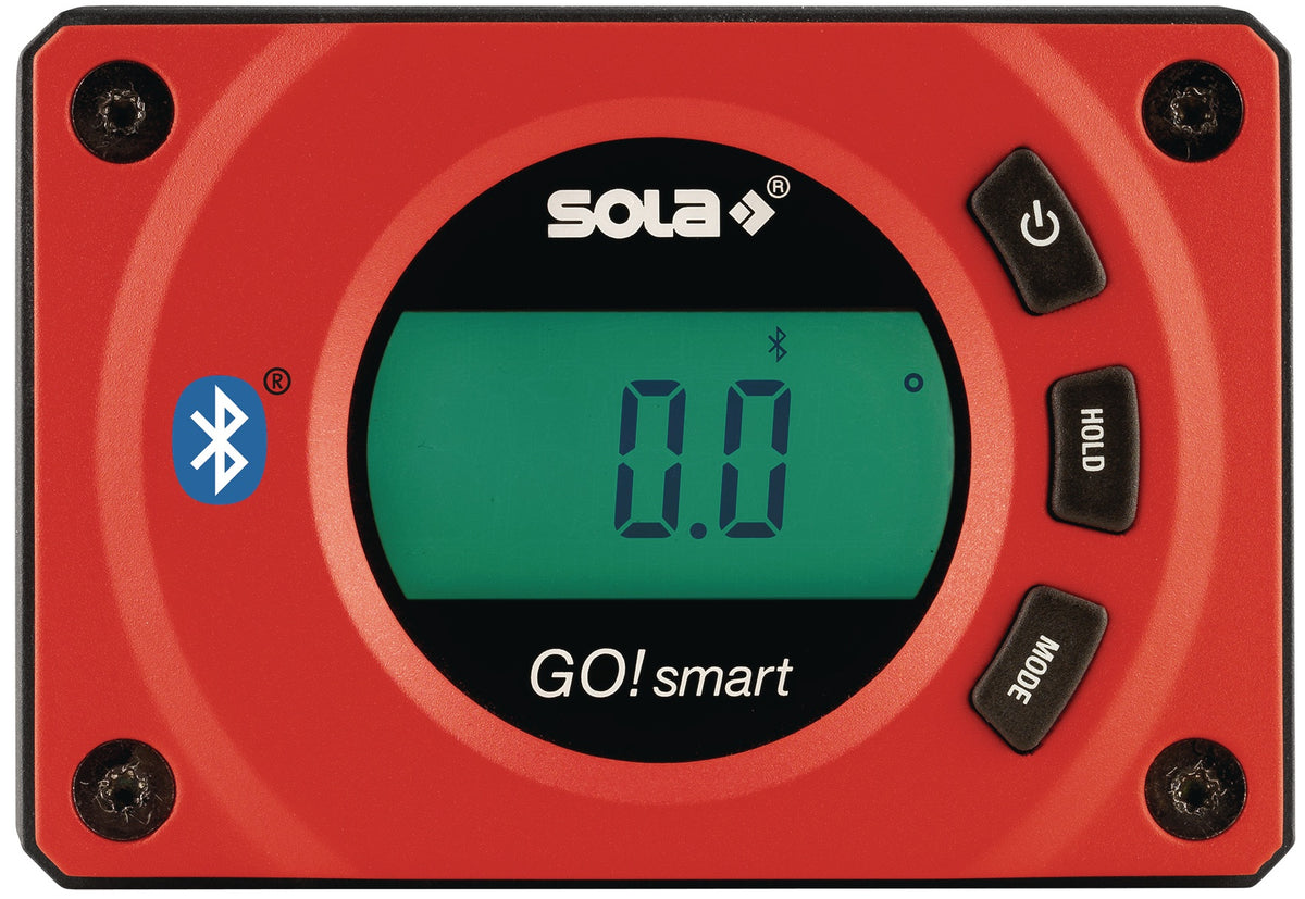 SOLA Digitaler Neigungsmesser GO! smart 8 cm – Bluetooth, V-Nut, Magnet, IP 52