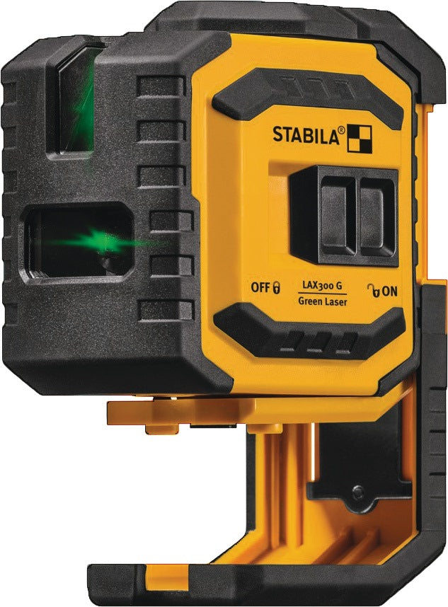 STABILA Kreuzlinien-Lotlaser LAX 300 G – grüne Laserlinien, 30 m, selbstnivellierend