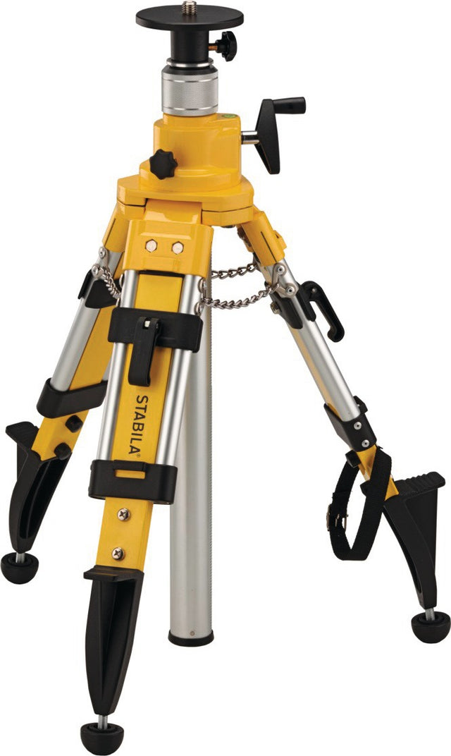 STABILA Kurbelsäulenbaustativ BST-K-M 0,69-1,70m – Alu-Stativ mit Kurbelsäule & Spikes