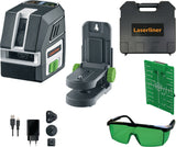 LASERLINER PocketCross-Laser 2G Kreuzlinienlaser – grünes Laserkreuz, 55 m, PocketWallHolder