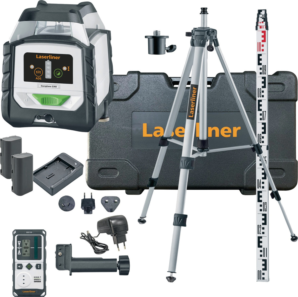 LASERLINER Kreuzlinienlaser Duraplane G360 – ± 0,2 mm/m Genauigkeit, Laserklasse 2, IP 54