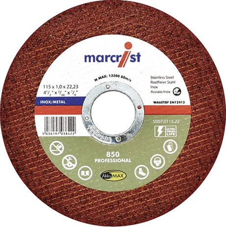 MARCRIST Trennscheibe 115 x 1,0 mm für Winkelschleifer, 25er Box, ultradünn