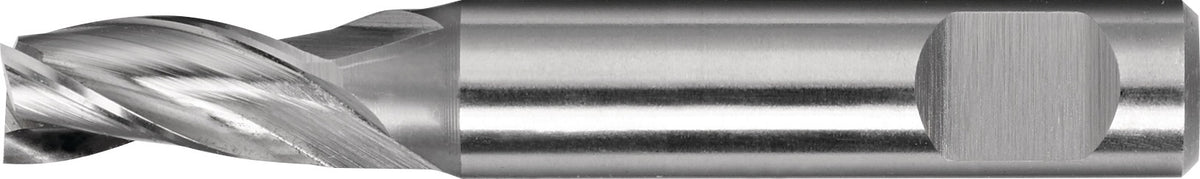 PROMAT Minibohrnutenfräser 2 mm HSS-Co8, 3 Schneiden, kurz, DIN 1835 B – für Stahl & Guss