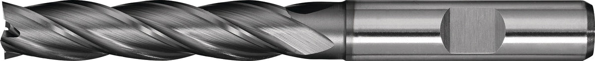 PROMAT Schaftfräser DIN 844 Typ N Ø 3 mm HSS-Co8 Vierschneider lang für Stahl und Guss