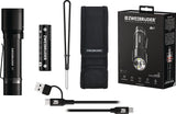 ZWEIBRÜDER LED-Taschenlampe ZB4P 50-400 lm Akku Li-Ion 30-90 m schwarz