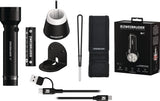 ZWEIBRÜDER LED-Taschenlampe ZB4P 50-400 lm Akku Li-Ion 30-90 m schwarz