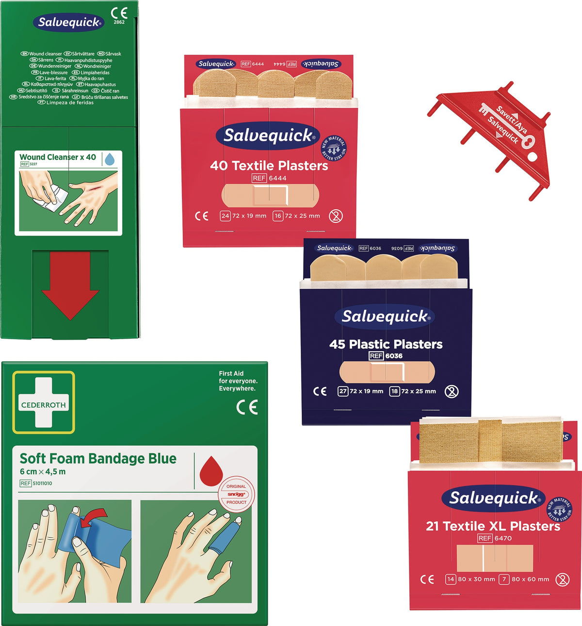 CEDERROTH Nachfüllpack 148-teilig für Wound Care Dispenser – Kompletter Nachfüllsatz
