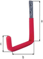 GAH Wandhaken U-Form Stahl roh verzinkt mit Rotgummi, 120 mm