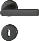 HOPPE Rosettengarnitur Los Angeles M1642/42KV/42KVS – Schwarz satiniert, DIN L/R, 8 mm Vollstift