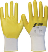 NITRAS SAFETY Nitrilhandschuhe 03405 Gr. 8 weiß/gelb – 12 Paar EN 388