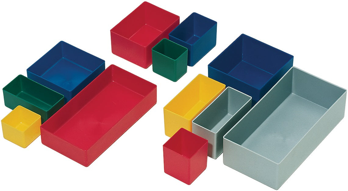 Einsatzkasten 198x99x40 mm rot PS für Schubladen & Sortimentskästen von LA-KA-PE – 25 Stück
