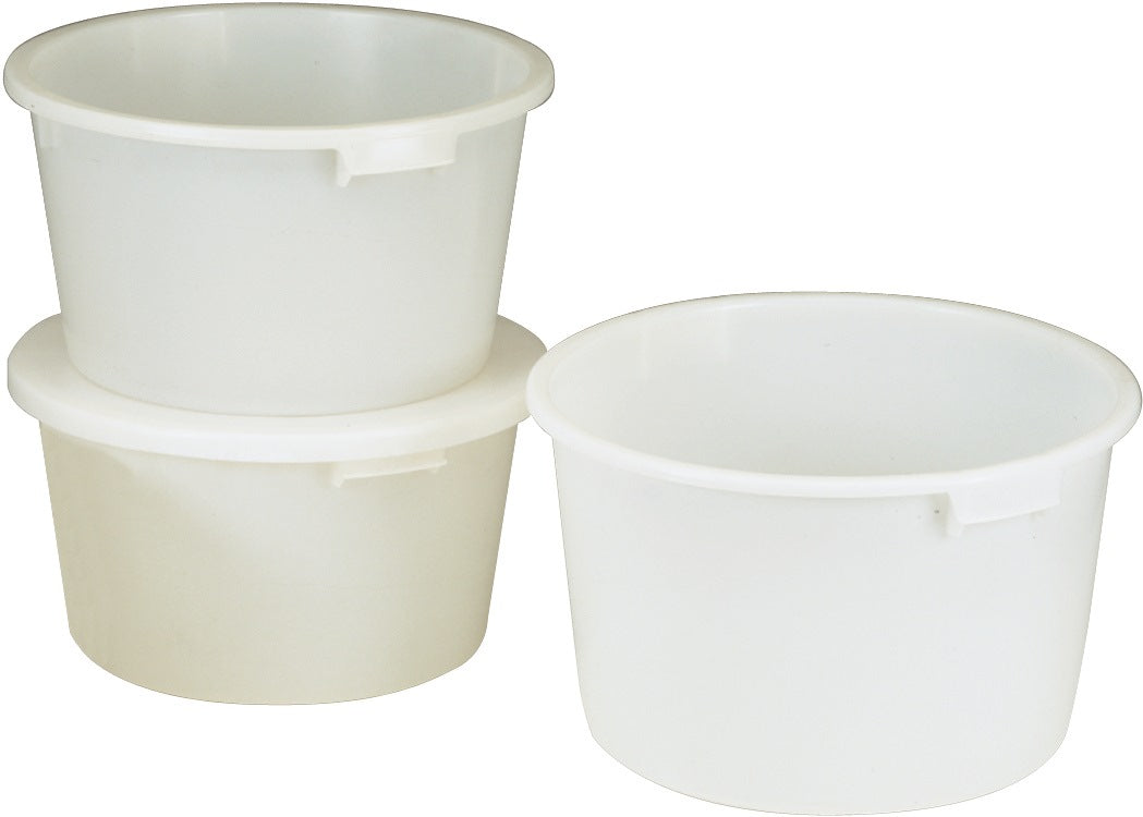 CRAEMER Bottich 65 l HD-Polyethylen weiß mit Griffmulden – Ø 590 mm, H 330 mm