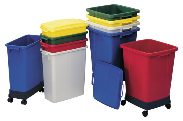 GRAF Abfall- und Wertstoffsammler 90 l – PE grau, H600 x B485 x T510 mm