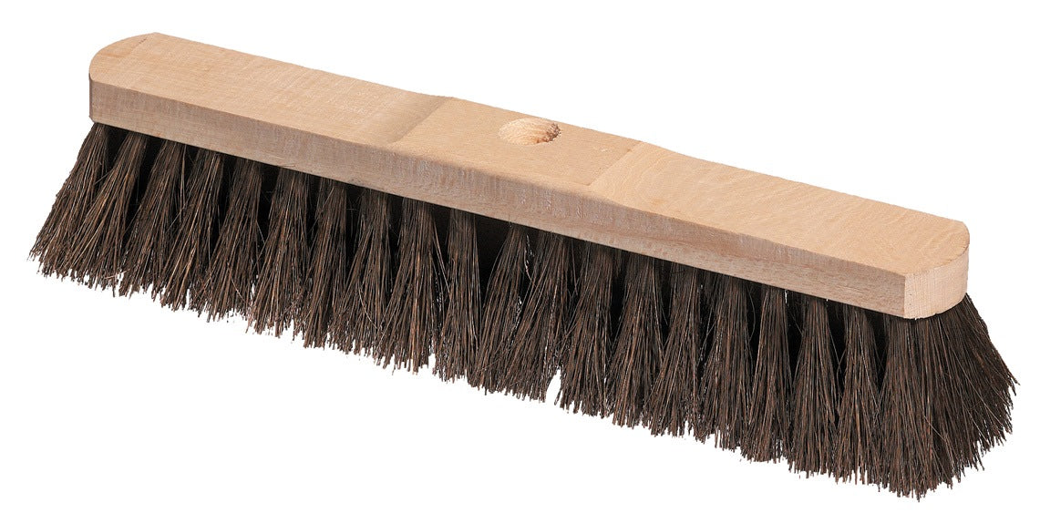 SOREX Arenga Besen 400 mm mit Stielloch Sattelholz – Naturhaar für Straßenreinigung