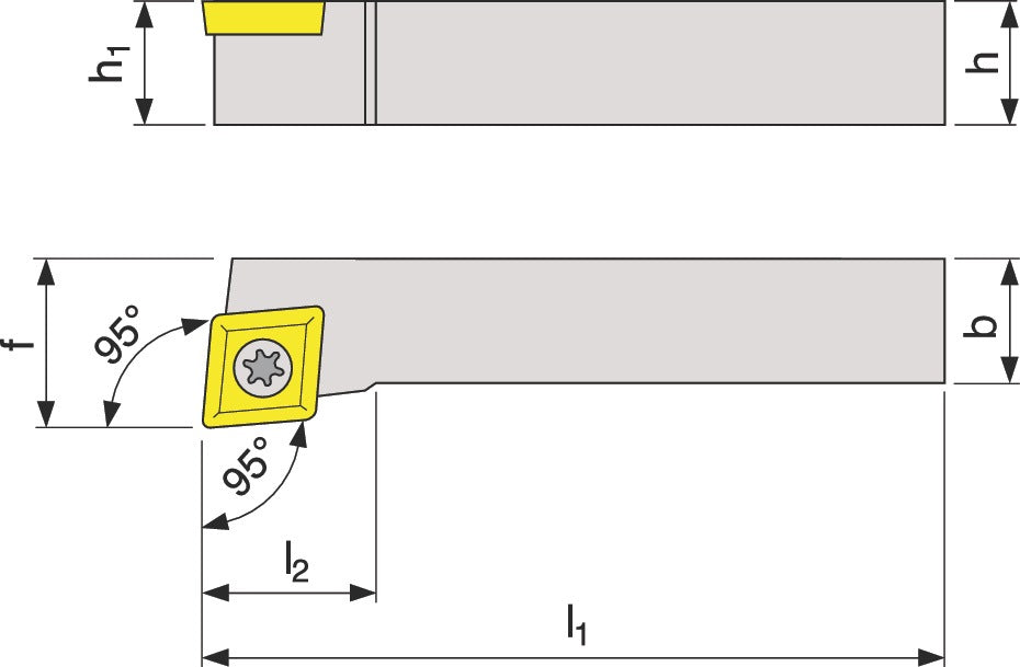 PROMAT Klemmdrehhalter SCLCL 1212 F09 – Links-Außendrehen, vernickelt, 12x12 mm