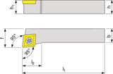 PROMAT Klemmdrehhalter SCLCL 1212 F09 – Links-Außendrehen, vernickelt, 12x12 mm