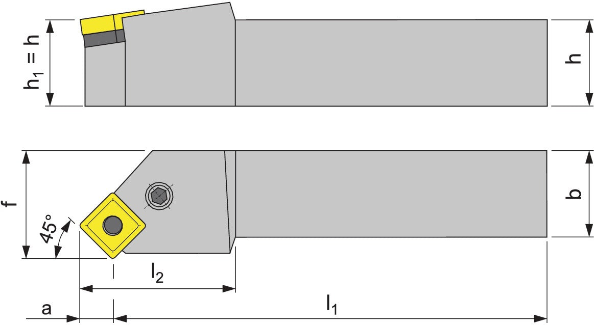PROMAT Klemmdrehhalter PSSNR 2525 M12 rechts vernickelt für Außendrehen