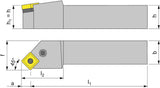 PROMAT Klemmdrehhalter PSSNR 2525 M12 rechts vernickelt für Außendrehen
