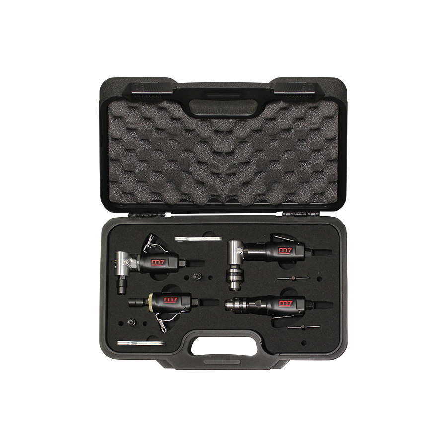 M7 Power-Werkzeuge - Druckluft-Bohrmaschinen- und Schleifset  - 4 tlg. QE624QA04