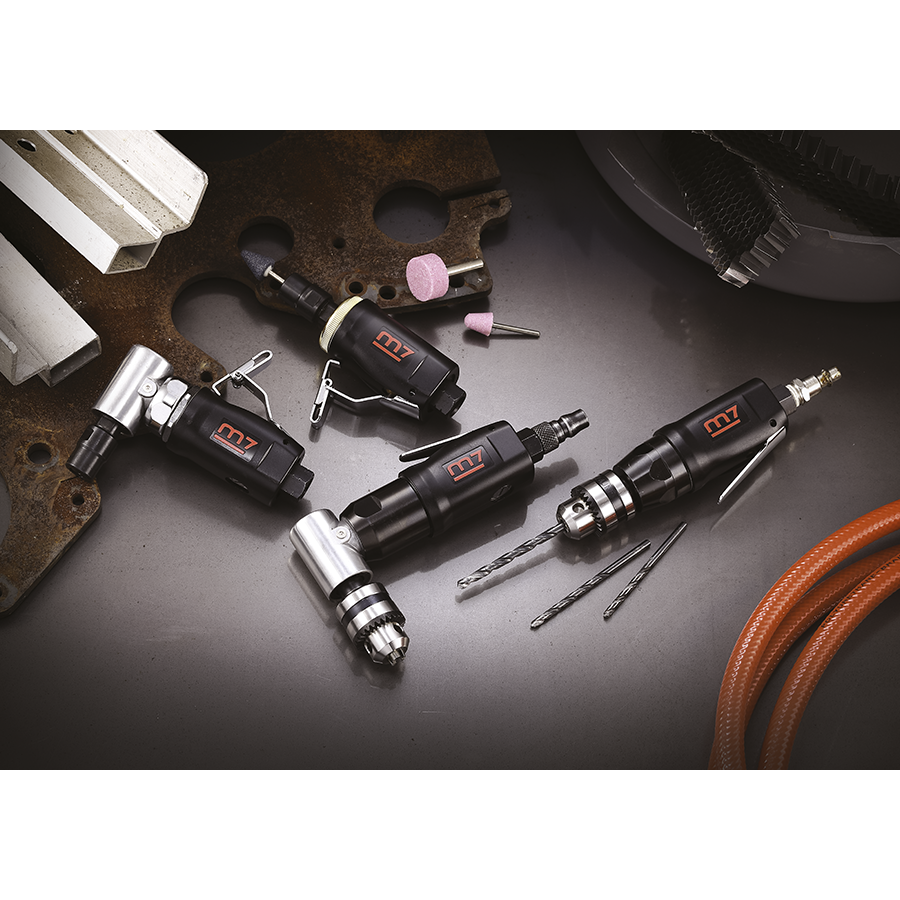 M7 Power-Werkzeuge - Druckluft-Bohrmaschinen- und Schleifset  - 4 tlg. QE624QA04