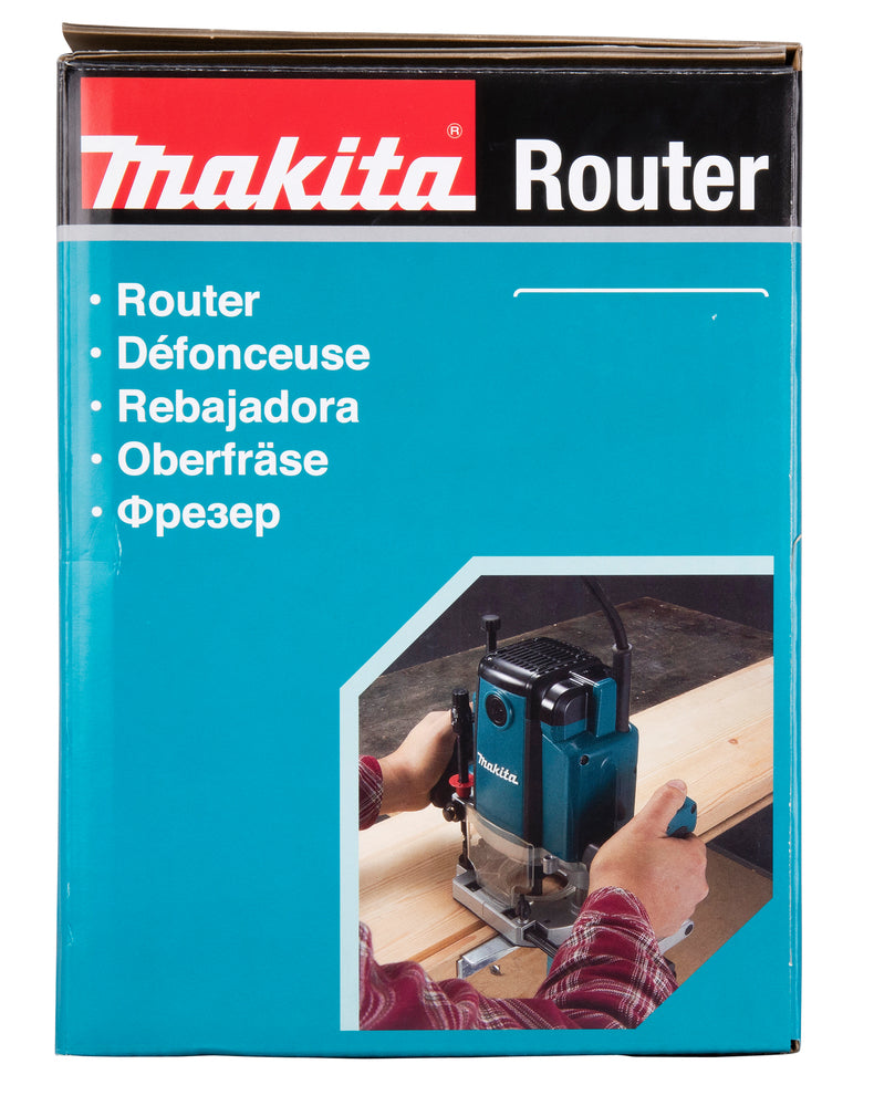 Makita Oberfräse – präzise Tiefeneinstellung & werkzeugloser Kopierhülsenwechsel - RP1802X07