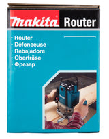 Makita Oberfräse – präzise Tiefeneinstellung & werkzeugloser Kopierhülsenwechsel - RP1802X07