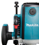 Makita Oberfräse – präzise Tiefeneinstellung & werkzeugloser Kopierhülsenwechsel - RP1802X07