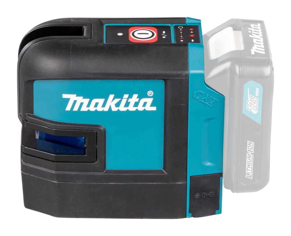 Makita Akku-Kreuzlinienlaser – rote Linien, selbstnivellierend, IP54 & 40 h Laufzeit - SK105DZ
