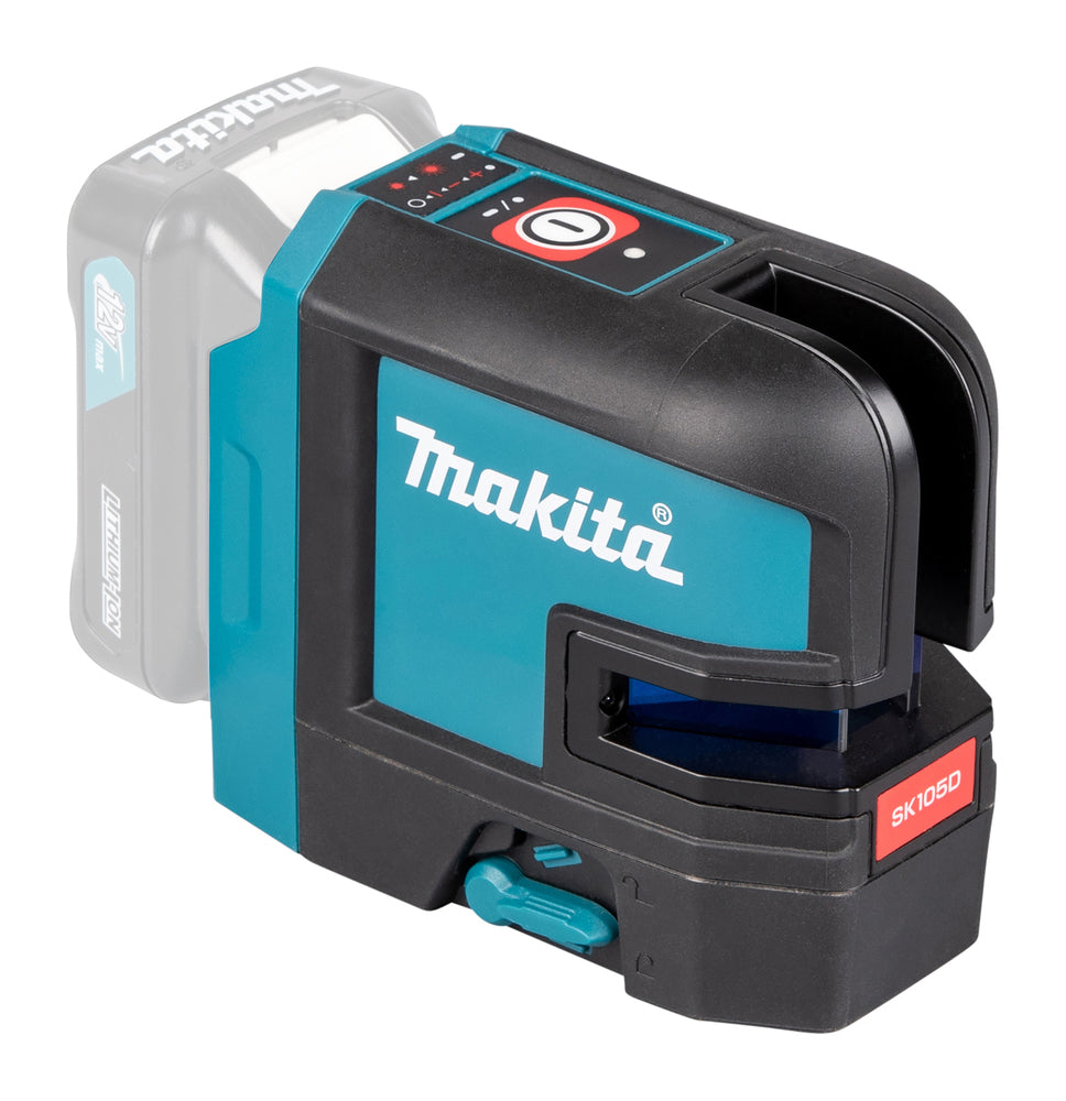 Makita Akku-Kreuzlinienlaser – rote Linien, selbstnivellierend, IP54 & 40 h Laufzeit - SK105DZ