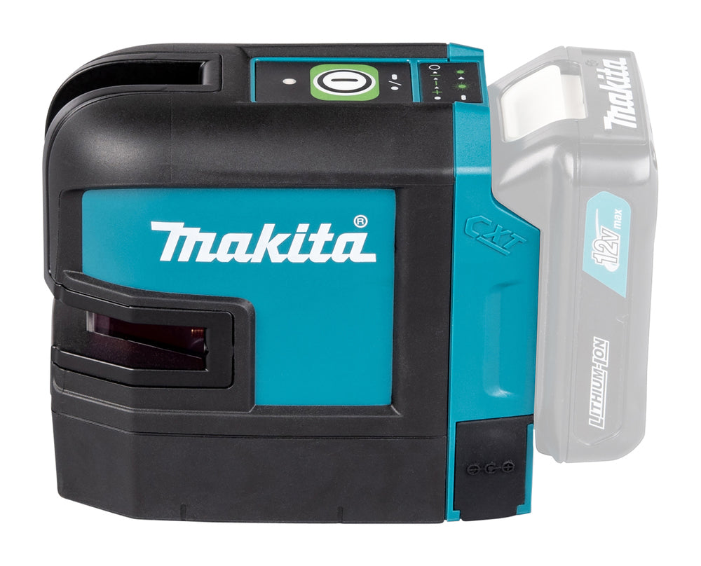 Makita Akku-Kreuzlinienlaser – grüne Linien, selbstnivellierend, IP54 & 20 h Laufzeit - SK105GDZ