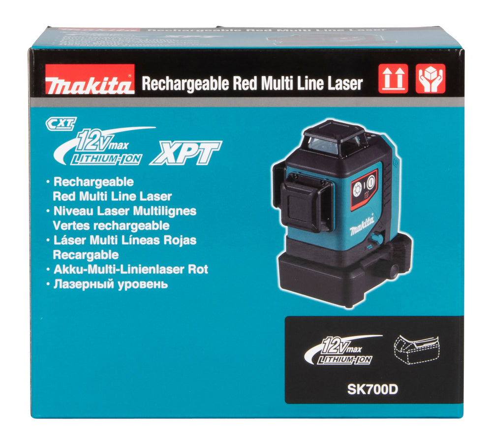 Makita Akku-Multilinienlaser – kompakt, IP54 & XPT-Schutz, 12V max. - SK700D