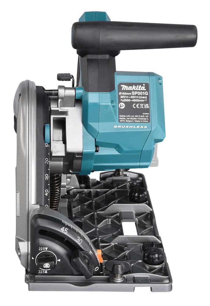 Makita 18 V Akku-Tauchsäge – 165 mm Blatt, 56 mm Schnitttiefe, AWS & Führungsschienen-kompatibel - SP001GZ03