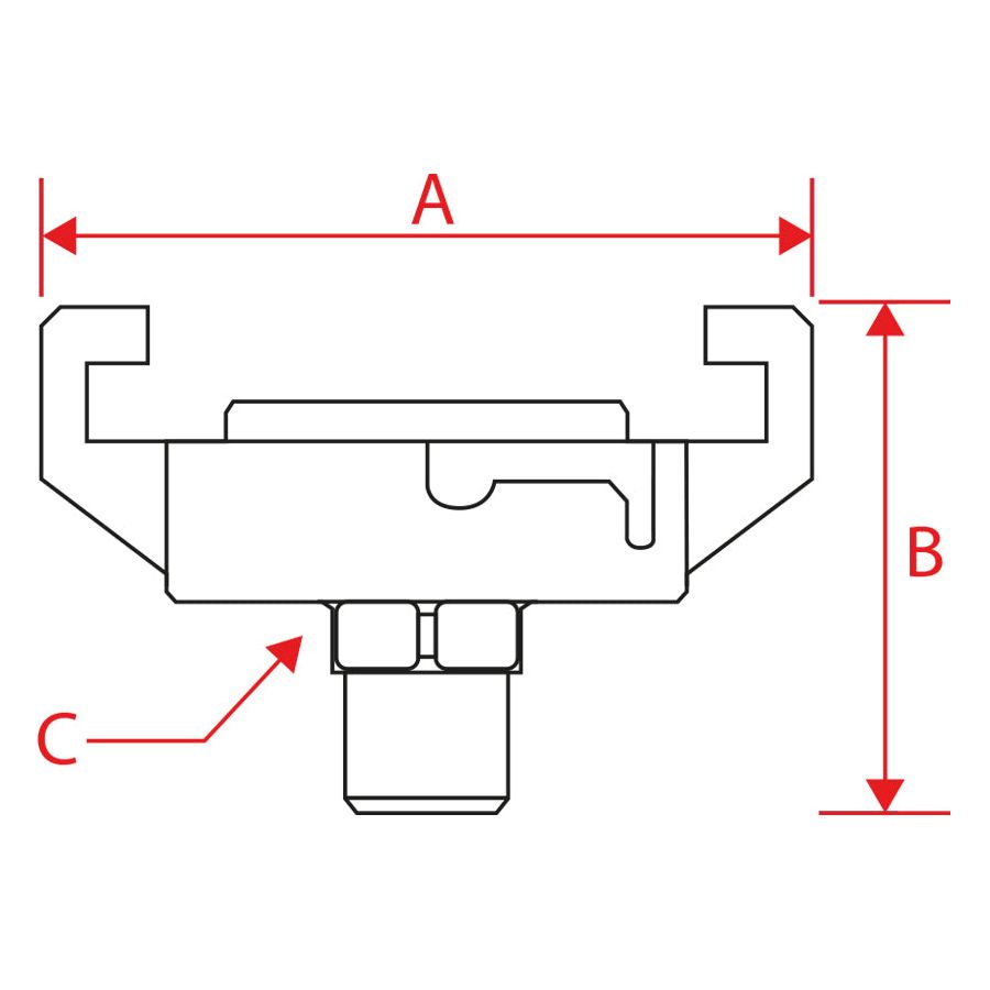 M7 Power-Werkzeuge - 1/2" Klauenkupplung mit Außengewinde SYRP4M