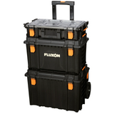 Fluxon 3-teiliges stapelbares Werkzeugkofferset mit Rollen – 100 kg - TBP03L