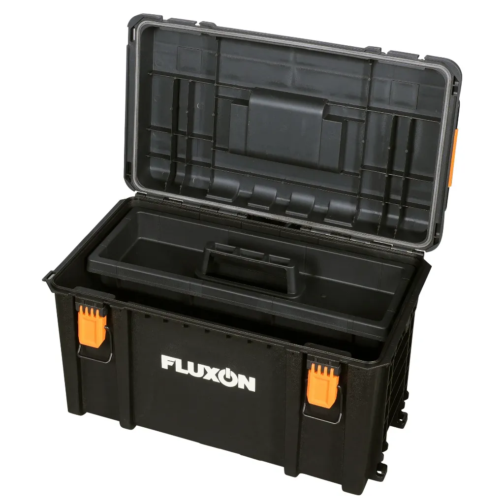 Fluxon 3-teiliges stapelbares Werkzeugkofferset mit Rollen – 100 kg - TBP03L