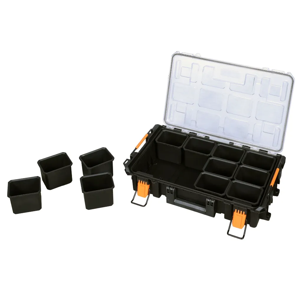 Fluxon 3-teiliges stapelbares Werkzeugkofferset mit Rollen – 100 kg - TBP03L