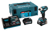 Makita Akku-Schlagschrauber 40V max – bürstenlos, LED, XPT & Set mit 2 Akkus 2,5 Ah + Ladegerät - TD001GD201