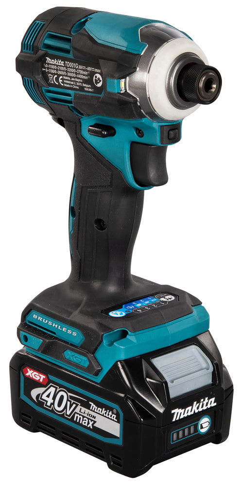 Makita Akku-Schlagschrauber 40V max – bürstenlos, LED, XPT & Set mit 2 Akkus 2,5 Ah + Ladegerät - TD001GD201