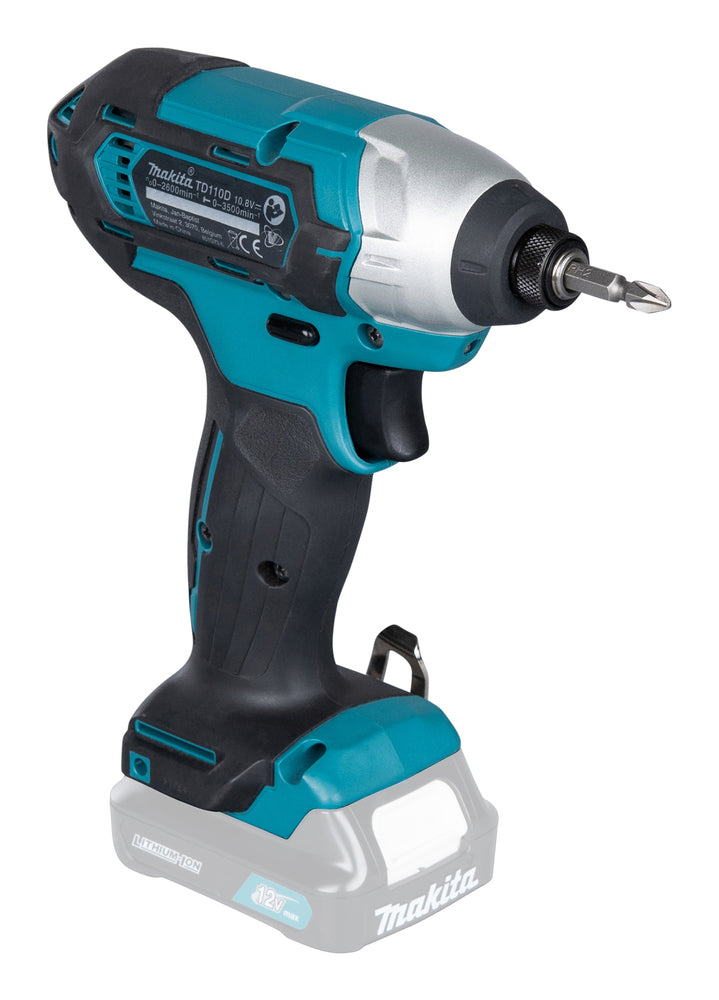 Makita Akku-Schlagschrauber – kompakt, 110 Nm, 1/4" Aufnahme & LED-Licht - TD110DZ