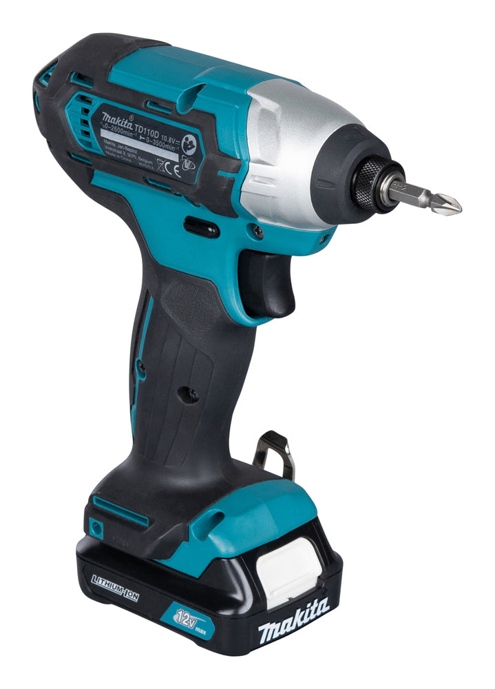 Makita Akku-Schlagschrauber – 110 Nm Drehmoment, kompakt, LED & 1/4" Schnellbefestigung - TD110DSMJ