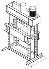 Tigermetal Hydraulische Werkstattpresse 30 Tonnen mit Dualpumpe, verschiebbarem Zylinder - TMWH30