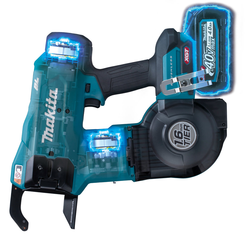 Makita Akku-Bewehrungsverbinder – 40V max, feste Bindungen & einstellbare Bindekraft - TR001GZ