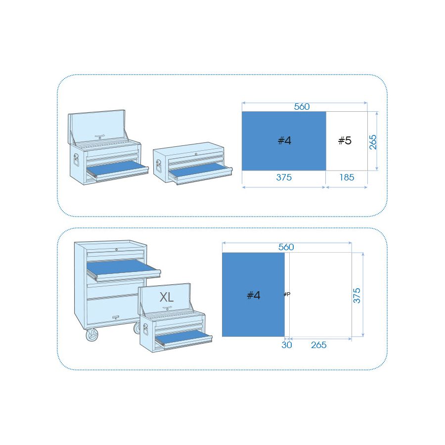 KING TONY Profi-Werkzeuge - Ummantelte Körner und Splinttreiber, Hammer-Modul-Set - 11  tlg. 990106SR