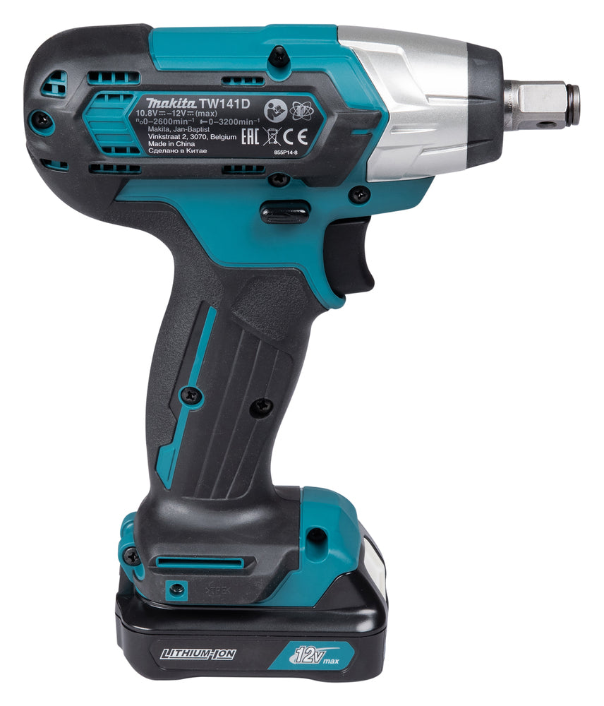 Makita Akku-Schlagschrauber 12V max – 145 Nm, kompakt, 1/2" Aufnahme & LED - TW141DSMJ