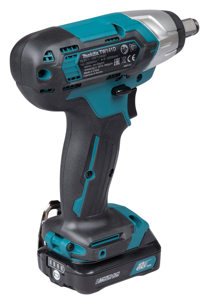 Makita Akku-Schlagschrauber 12V max – 145 Nm, kompakt, 1/2" Aufnahme & LED - TW141DSMJ