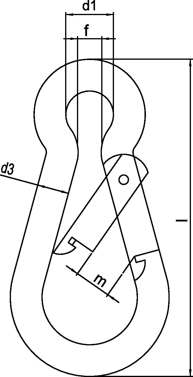Kleinsorge Karabinerhaken DIN 5299 Form C 50 mm, 5 mm Draht, 100 kg Tragkraft, galvanisch verzinkt